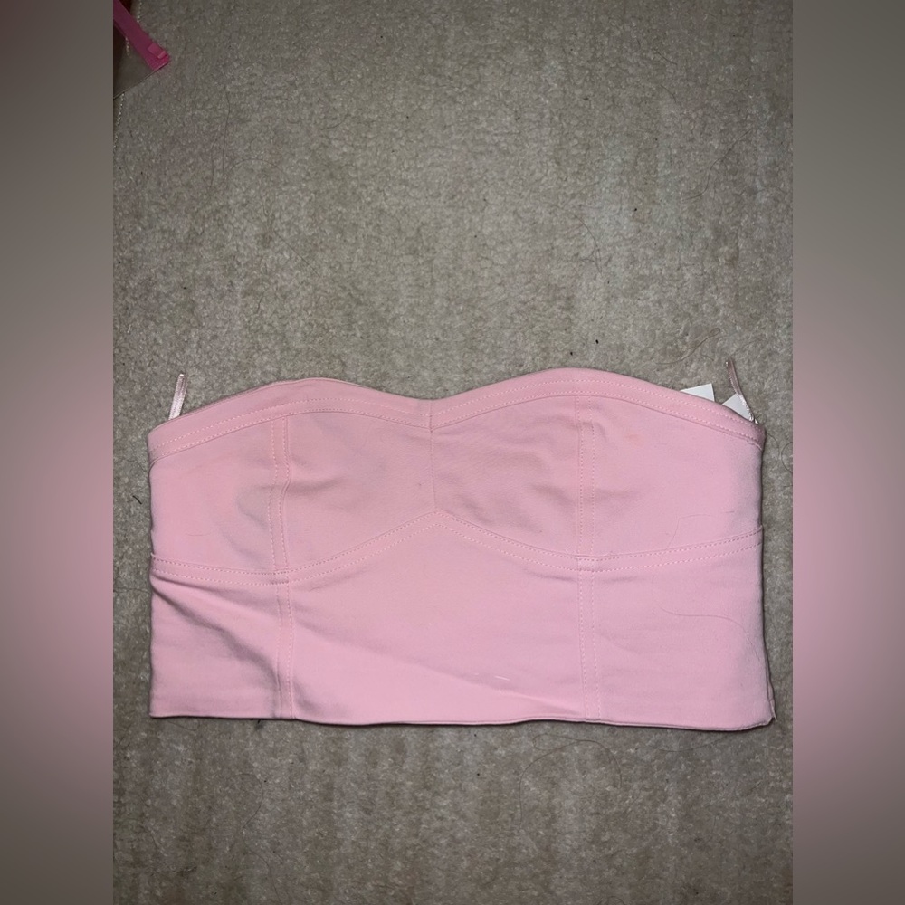 Zara pink strapless top